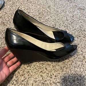 Black wedge heels size 10